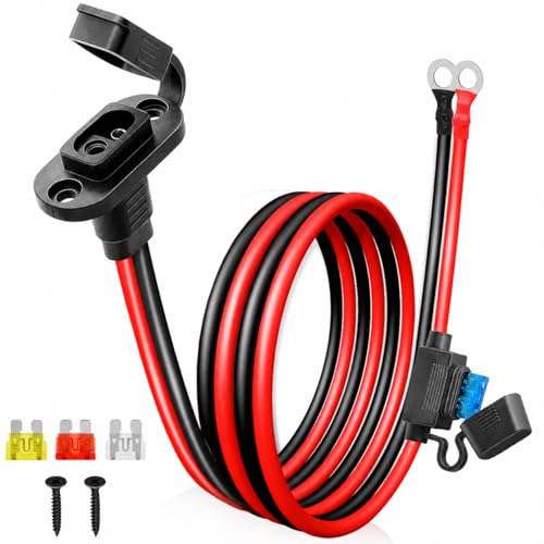 SAE to O Ring Connector 2FT 10AWG, SAE Battery Quick Connect Plug Waterproof Extension Cable for Solar Panel, Street & Road Glide Motorcycle Charging Port Upgrade, RV, Solar Generator Battery Charger - size: 2FT