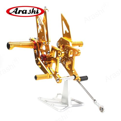 Arashi Version 2.0 Adjustable Rearsets for Honda CBR250R 2011-2022, Gold - color: Gold, size: CBR250R 2011-2022