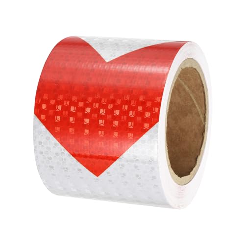 PATIKIL Reflective Tape, 1 Roll 4 Inch x 66 Ft Waterproof Self Adhesive High Visibility Caution Warning Safety Tape Reflector for Trucks Trailers Cars, Arrow Red White - color: Red White, size: 4 IN x 66 FT
