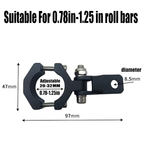 Motorcycle Spotlight Bracket, 2PCS Headlight Holder, Heavy-Duty Tube Clamp Mounting Bracket for 20mm-32mm ATV UTV Roll Bar (0.78-1.25 inch) - size: 0.78-1.25 inch
