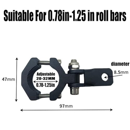 Motorcycle Spotlight Bracket, 2PCS Headlight Holder, Heavy-Duty Tube Clamp Mounting Bracket for 20mm-32mm ATV UTV Roll Bar (0.78-1.25 inch) - size: 0.78-1.25 inch