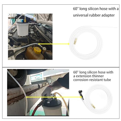 2L Vacuum Brake Bleeder - Vacuum Brake Bleeder Kit with Brake Fluid Extractor and 1L Refilling Bottle with Adapters