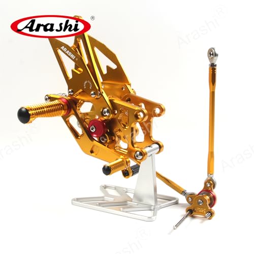 Arashi Version 2.0 Adjustable Rearsets for Honda CBR600RR 2007-2008, Gold - color: Gold, size: CBR600RR 2007-2008
