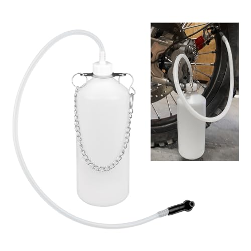 Car Brake Bleeder Bottle Kit,Practical One Man Brake Bleeder Kit Includes 23.07" Hose/1L Brakes Bleed Bottle/Chain/Connector,Professional Automotive Tools Brakes Fluid Bleeders Kits