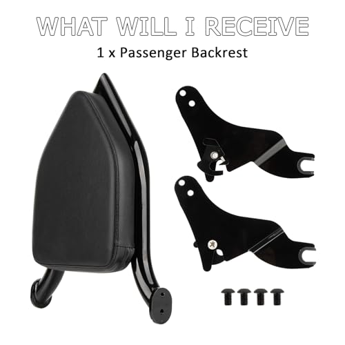 Sissy Bar, PSLER Motorcycle Detachable Backrest Passenger Purpose Seat Back Pad Cushion Adjustable Freely Removable for Touring Street Glide Electra Glide Road Glide Road King 2009-2025