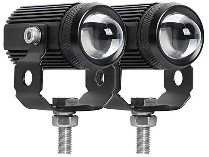 Led Driving Light for Motorcycle, High Low Beam Function 1.3'' Fog Lights Aux Light for Motorcycle e-Bike ATV UTV, 12/24V, 30W, 6000 Lumens 2 pcs (White Light)