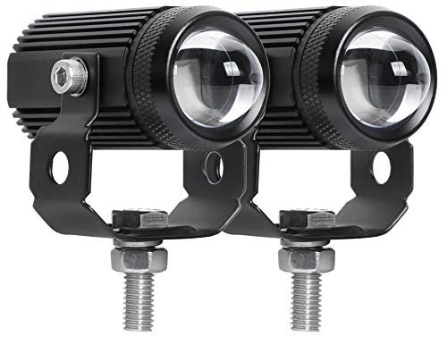 Led Driving Light for Motorcycle, High Low Beam Function 1.3'' Fog Lights Aux Light for Motorcycle e-Bike ATV UTV, 12/24V, 30W, 6000 Lumens 2 pcs (White Light)