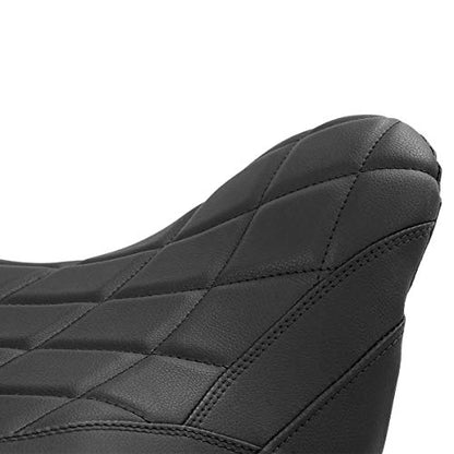 C.C. RIDER Driver Passenger Seat Hammock Seat Fit For Harley Touring 2009-2023 Street Glide Road Glide Road King Electra Glide CVO Models 2009-2022, Standard Reach Black Stitching - color: 15# Black