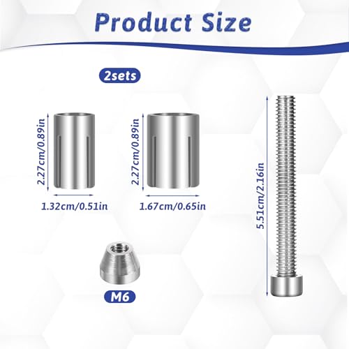2 Pack Motorcycle Bar Ends Mounting Screw Set Universal 13mm-24mm Handlebar Expansion Screws for 7/8'' Handle Bar Grip End Caps Silder Handle Bars Plug Side Mirror Electric Dirt Bike Scooter Silver