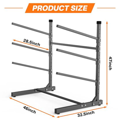 TORACK Garage Floor Kayak Storage Rack, Heavy-Duty Freestanding Metal Kayak Storage Stand - style: 3-tier