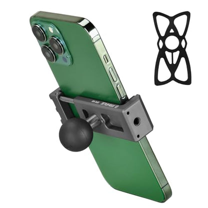 FANAUE Aluminum Phone Holder with 1" Ball Head Adapter Compatible with RAM mounts B Size Double Socket arm (CPC-08)