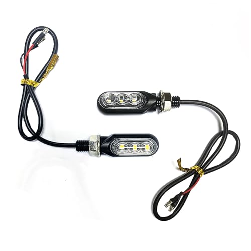 Motorcycle Turn Signal LED Lights,3LEDs Super Bright Mini Indicator Lights Three Modes License Plate Lights Taillight For Trailer Truck Car(2pcs Amber)