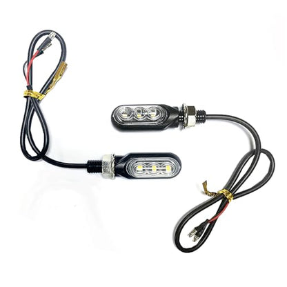 Motorcycle Turn Signal LED Lights,3LEDs Super Bright Mini Indicator Lights Three Modes License Plate Lights Taillight For Trailer Truck Car(2pcs Amber)