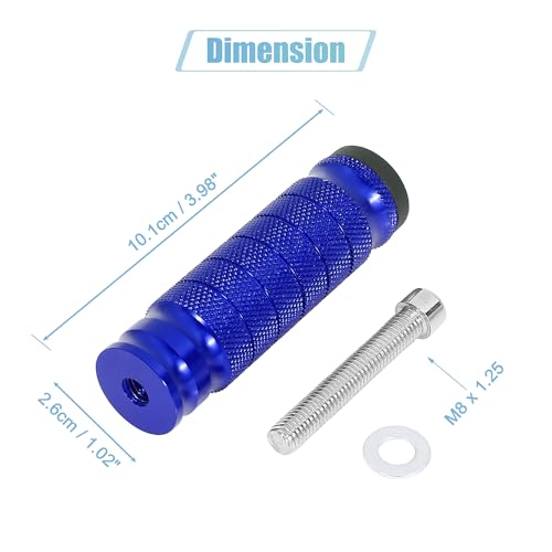 F FIERCE CYCLE 1 Pair 6mm Aluminum Aolly Motorcycle Rearsets Rear Set Footrest Footpeg Foot Rest Peg Motorbike Bike Cycling Blue - color: Blue