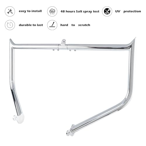 Kinglemc Crash Bar Engine Guard Highway Freeway Bar for Harley Touring Road King Street Glide Electra CVO, Trike Models 09-23 (Chrome-Updated) - color: Chrome-Updated