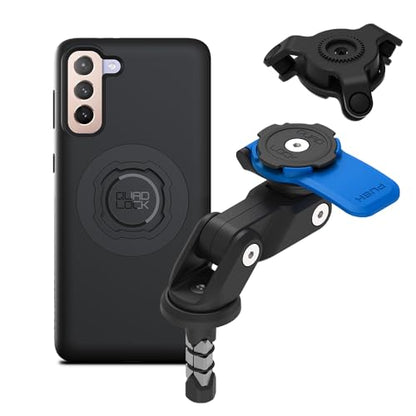 Quad Lock Fork Stem Motorcycle Phone Mount (V2) with MAG Phone Case and Vibration Dampener for Galaxy S21+ - size: Galaxy S21+