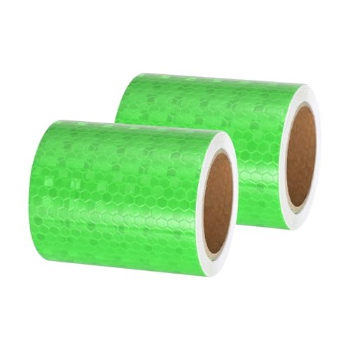 PATIKIL Reflective Tape, 2 Roll 3 Inch x 10 Ft Waterproof Self Adhesive High Visibility Caution Warning Safety Tape Reflector for Trucks Trailers Cars, Green - color: Green, size: 3 Inch x 10 Ft