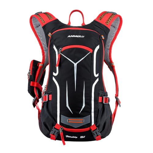 Outdoor Cycling Backpack, 18L, Black - color: red, size: Backpack Only