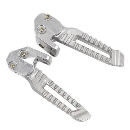 Mokuo Motorcycle Floding Footpegs Compatible with Zuma 2022 2023,Chinese Scooter Tank 125 150cc 9th Generation - color: Silver