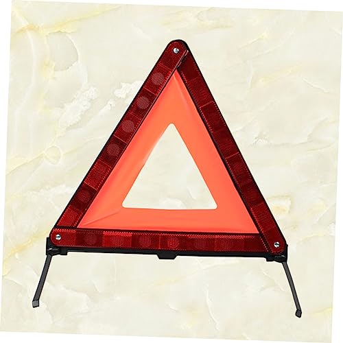 Homoyoyo 1Pc Reflective Triangle Kit Emergency Warning Sign for Roadside Collapsible Design Stable Base Essential Vehicle Safety Equipment Red