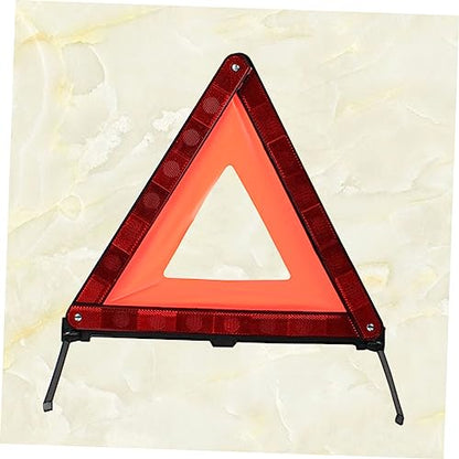 Homoyoyo 1Pc Reflective Triangle Kit Emergency Warning Sign for Roadside Collapsible Design Stable Base Essential Vehicle Safety Equipment Red