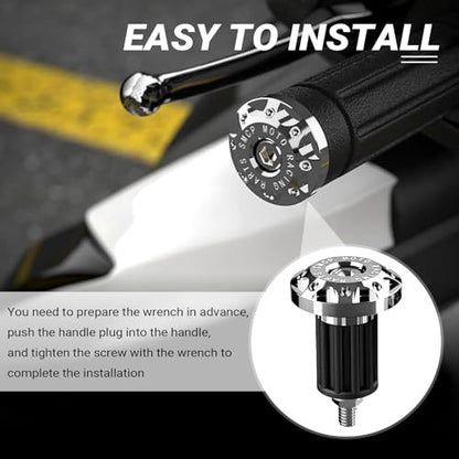 2 PCS Motorcycle Bar End Plug, 7/8" Alloy Handlebar Grip End Caps, Universal Handlebar Plug Replacement, for Most Dirt Bikes, Mountain Bike, Electric Bike (Silver) - color: Silver