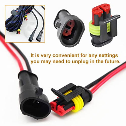 25 Kit 2 Pin Connector Automotive Waterproof Connectors 2 Wire Connectors Electrical Connector Two Pin Connector Quick Disconnect Plug Kit 22-16 AWG - size: 22-16AWG 25Set