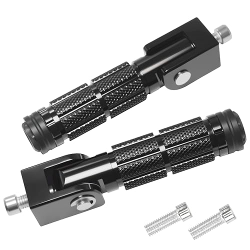 M8 Universal CNC Motorcycle Foot Pegs Degree Foldable Bike Pegs Aluminum Fit Electric Car Motorbike Scooter Mini Bike Ebike Dirt Bike Go Kart Honda Yamaha Suzuki Aprilia Super73 (Black, Type B) - color: Black, size: Type B