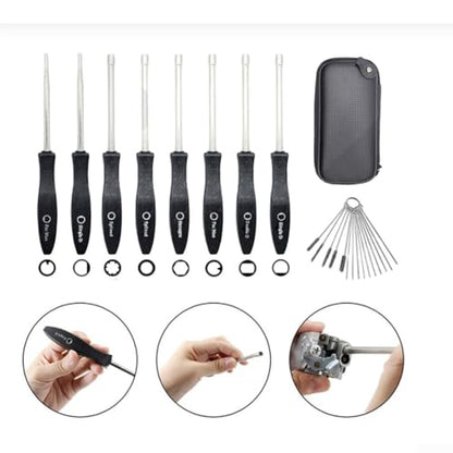 8-Piece Carburetor Adjustment Tool Kit with Cleaning Brush, High-Grade Alloy Steel Screwdriver Set Lawn Mower, Motorcycle and Chain Saw Repair, Lasting