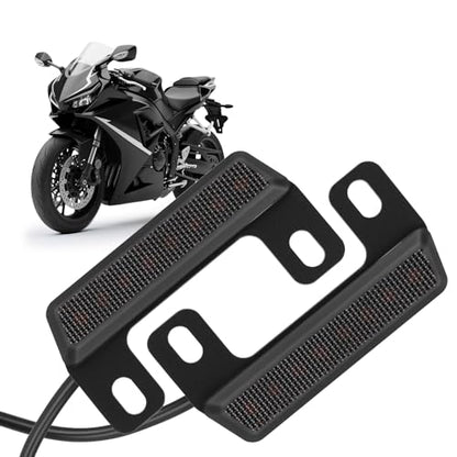 KEMIMOTO Universal Motorcycle Brake Light with Turn Signals 12V Compact Dual Color Dirt Motorcycle Tail Light License Plate Indicator Light Waterproof, Black