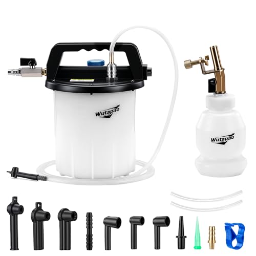 3L Vacuum Brake Bleeder Kit with 1L Refilling Bottle for Brake Fluid Bleeding – One-Person Operation, Includes 13 Adapters and Air Coupler, Brake Bleeding Tool for Various Vehicles and Motorcycles