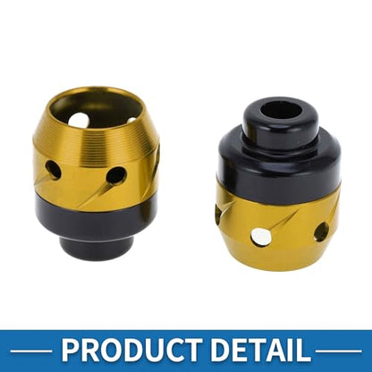 Motorcycle Front Fork Frame Sliders Falling Protection Wheel Crash Protector Scooter Moped Aluminum Alloy Gold Tone 2 Pcs - color: Gold Tone