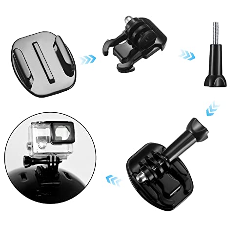 18 Set Helmet Adhesive Sticky Mount, Compatible with GoPro Hero 10/9/8/7, Fusion, 6/5/4, Session, Action Camera