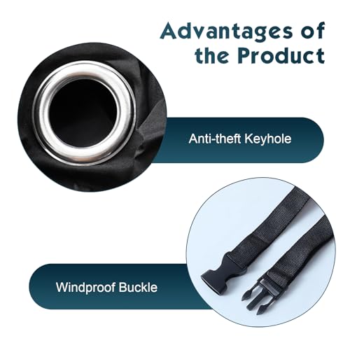 Shakas Motorcycle Cover, Waterproof & Heat-resistant Outdoor Scooter Clothing, Breathable Windproof Vehicle Cover with Safety Lock Hole, Universal Motorcycles, Electric Vehicle (Black)