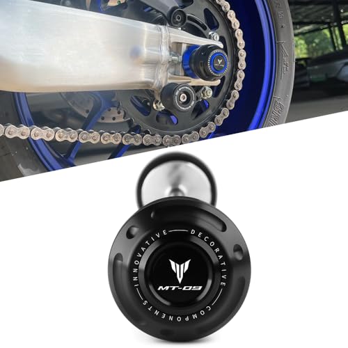 Motorcycle Rear Wheel Axle Fork Slider Crash Protector Compatible With YAMAHA MT-09 /SP 2025 2024 2023 2022 2021 2020 2019 2018 | MT09 MT 09 MT09SP Accessories (black) - color: black