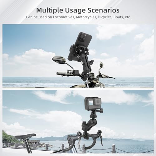 Double Socket Arm,Extension Arm Compatible with Mounts Any B Size 1" Ball Head Components & Bike Motorcycle Car Phone Mount Holder with 1'' Ball Adapter, Aluminum Alloy & Medium 3.54", 75002 - size: Medium socket arm