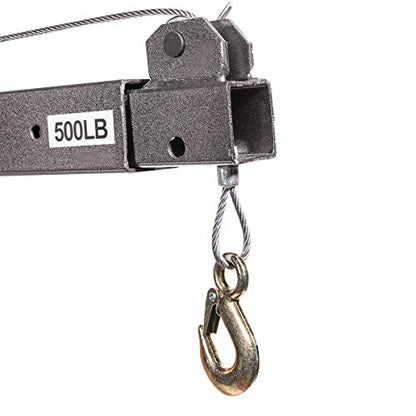 Stark USA 1/2 Ton Hydraulic Cable Winch Tow Pickup Truck Telescopic Crane Lift Hoist Load Crane Extension Swivel Base Mount (1100 LBS) Capacity