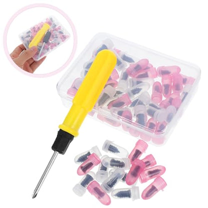 Amosfun Car Puncture Repair Kit 60 Pcs Vacuum Tire Repair Screws with Screwdriver for Quick Self-Service of Tubeless Tires on Car Motorcycle ATV Truck