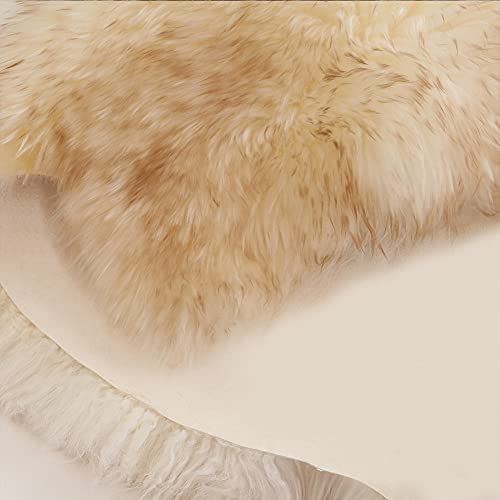 Real Genuine Sheepskin Rug Natural Fur Rug Sheep Skin Rugs Full Sheepskin Rugs Authentic Sheep Skin Throw Lambskin Seat Covers for Chairs Wool Seat Pad Cushion (2.3X3.28 ft) - color: 7