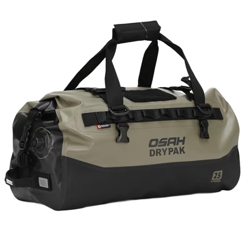 Waterproof Duffel Bag - Motorcycle Dry Bag 25L Tail Bag with Large Storage Space, Waterproof Duffle Bags with Outer Mesh Zipper Pocket for Camping, Kayaking, Fishing & Traveling-Green - color: Green, size: 25L