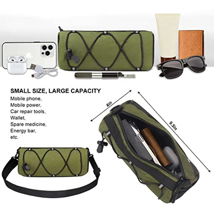 KOSIBATE Bike Handlebar Bag - Bicycle Frame Bag with Shoulder Strap, Mountain & Road Bikes (Green) - color: Green