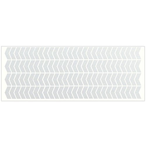 LiteMark Reflective White Chevron Shapes Sticker Decals for Helmets, Bicycles, Strollers, Wheelchairs and More - color: White