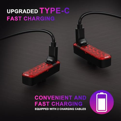 Rechargeable LED Bike Tail Light, IPX6 Waterproof 5 Lighting Modes Rear Safety Light, Helmet Light for Road Mountain Bikes, Electric Scooter,Bike Lighting Parts & Accessories