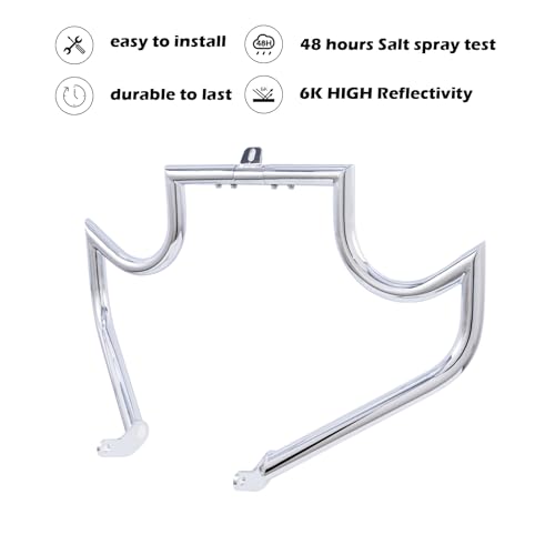 Kinglemc Crash Bar Engine Guard Highway Freeway Bar for Harley Davidson Breakout Blackline Rocker Softail Standard Custom Springer Deuce Night Train 2000-2017 (Mustache Style-Chrome) - color: Mustache Style-Chrome