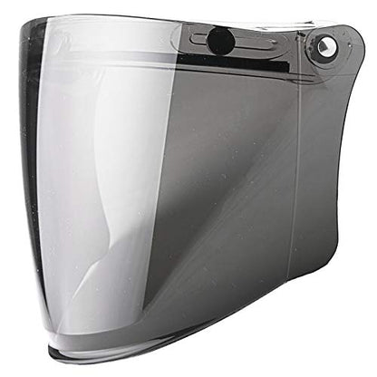 3-Snap Flip Up Full Shield Visor for Motorcycle Half Open Face Helmets (Light Smoke) - color: Light Smoke