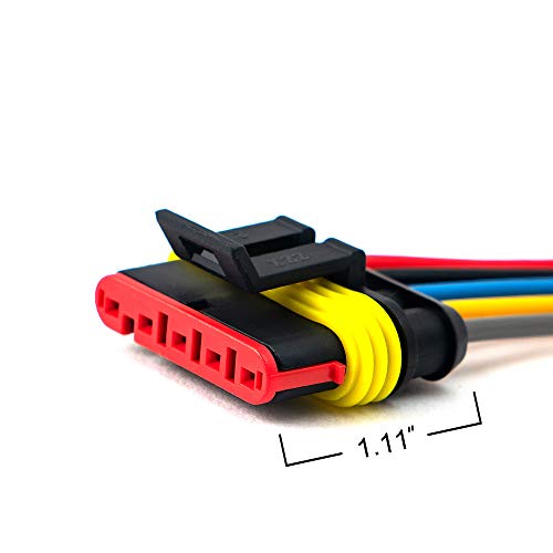 5 Pin Way 16 AWG Car Waterproof Electrical Connector Plug with Wire AWG Marine Pack of 5 - size: 5 Pin
