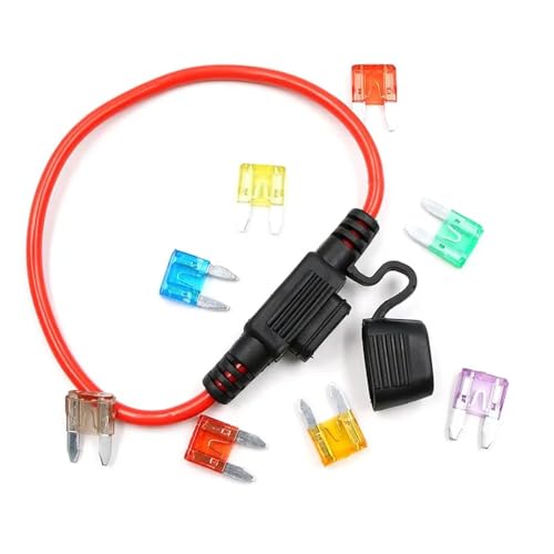 12 AWG Inline Fuse Holder 12V Upgraded 12 AWG Waterproof Fuse Holder with Standard Car Fuses 2A 3A 5A 7.5A 10A 15A 20A 25A 30A in Line Fuses Holders 12v for Marine Car Holders Mini 30 AMP 5 PCS