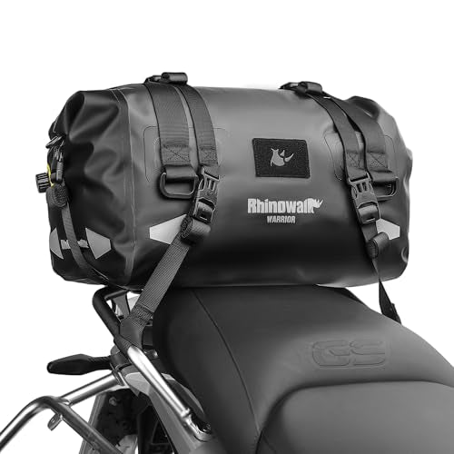 Rhinowalk Motorcycle Saddle Bag 20L – Compact Waterproof Tail Pack with Roll-Top Magnetic Closure, Backpack Convertible - size: 20L