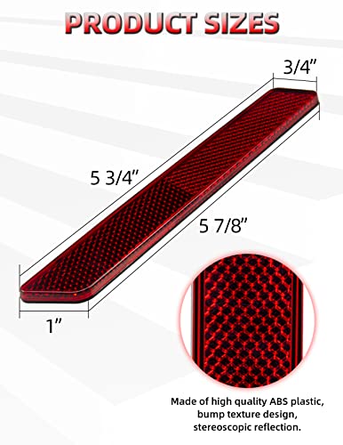 Amazicha Red Saddlebag Reflector Hard Saddle Bag Latch Cover Reflectors Compatible for Harley Touring Street Glide Electra Glide Road Glide Road King 2014-2024 - color: Red