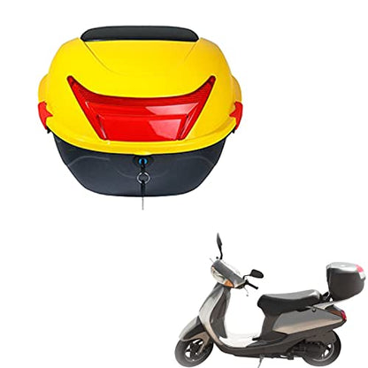 Daily Tail Box Motorcycle Trunk Luggage Top Box for Scooter/Motorcycle/Moped Back Top Case ABS Hard Shell 28L(Yellow) - color: Yellow